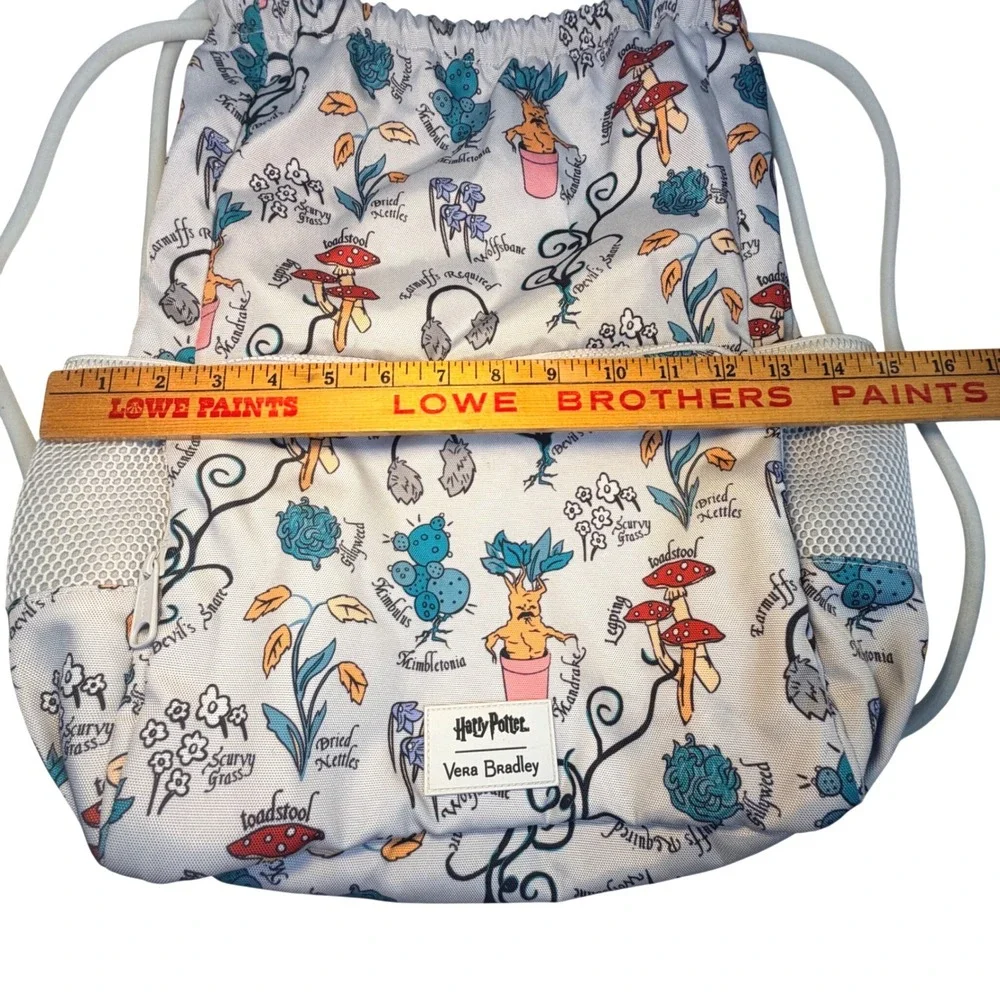 Vera Bradley Harry Potter Herbology 2020 White Drawstring Backpack